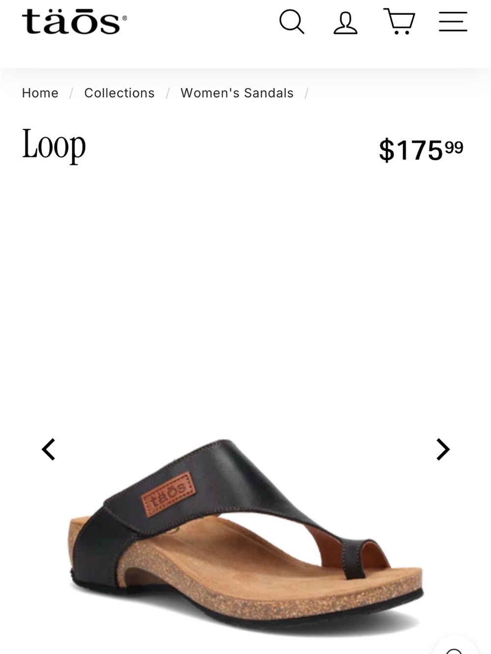 Taos Loop sandals size 39/8.5